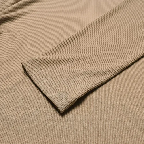 Vista 5 de Bhome Camisa de maternidad de manga larga para embarazada, cuello simulado acanalado, suéter para embarazadas