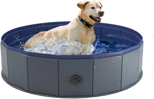 Vista 10 de Niubya Foldable Dog Pool, Collapsible Plastic Dog Swimming Pool, 32x8in