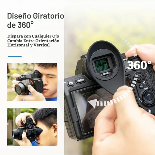 Vista 3 de [Versión grande] A7IV A7RV A9III A7SIII A1, visor de cámara para Sony Alpha A7M4 A7R5 A9M3 A7S3 A1, extensión giratoria 360 diseño ovalado