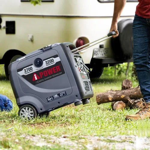 Vista 5 de A-iPower Generador inversor portátil, listo para autocaravana de 3700 W, cumple con la EPA, portátil con mango telescópico para uso doméstico