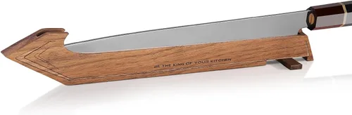 Vista 8 de FINDKING Protector de borde magnético con soporte, cubierta de hoja de madera de nogal y mini bloque de cuchillos para almacenamiento de encimera