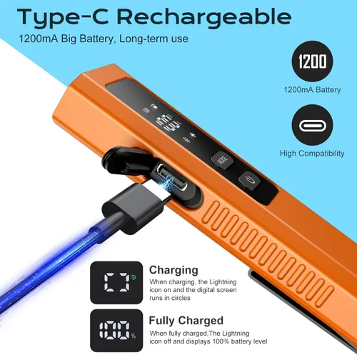 Vista 5 de EDC Flashlight 4 in 1 Pocket Magnetic Slim Flat Flashlight High Lumens Work Light with Green Beam & UV Light & Warning Light Combo EDC Rechargeable