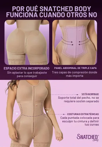 Vista 3 de Snatched Body Stage 2 Faja with Bra BBL Body Faja Post-Op Shapewear Beige