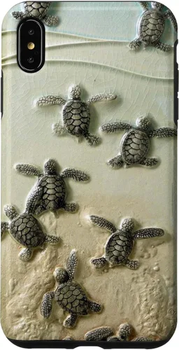 Vista 11 de Funda para iPhone 17, diseño de tortugas marinas color verde bebé