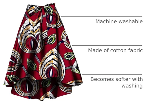 Vista 2 de Falda de verano con estampado africano para mujer, vestido tradicional Ankara Dashiki Brautiful 1