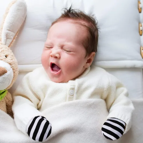 Vista 5 de 18 pares de guantes de algodón para recién nacidos, guantes de algodón para niños y niñas de 0 a 6 meses