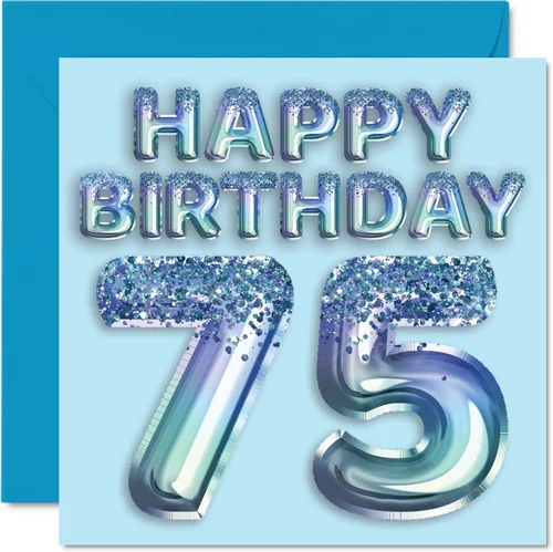 Vista 172 de Stuff4 Tarjeta de primer cumpleaños para niños, globo de fiesta con purpurina azul, tarjetas de feliz cumpleaños para niño de 1 año, nieto, hijo, 57
