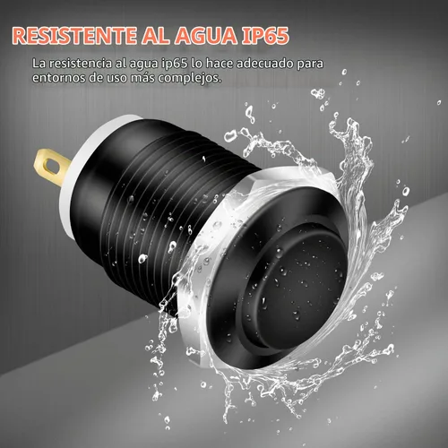 Vista 5 de DaierTek - Interruptor de botón de encendido y apagado, 0.472 in CC, 4 pines, 12 V, impermeable, interruptor de metal con arnés de cableado y luz