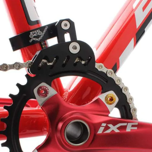 Vista 2 de Guía de cadena de bicicleta MTB Protector de bicicleta de carretera Bicicleta de montaña Tensor de cadena con diseño hueco para piñón de un solo