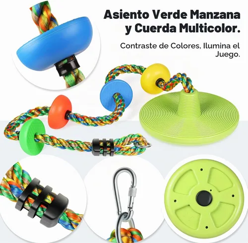 Vista 7 de ZNCMRR Cuerda de Escalada para Columpio de Árbol, Asiento de Columpios Resistente de Reemplazo para Niños, Asiento de Columpios de Escalada