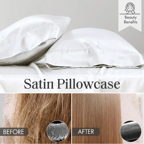 Vista 212 de Madison Park Essentials - Juego de sábanas de satén de lujo y sedoso con brillo natural, bolsillo elástico de 14 pulgadas para colchones de hasta 16