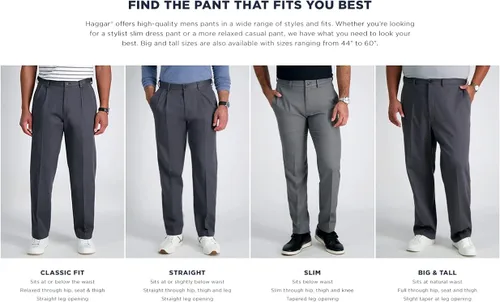 Vista 7 de Haggar Men's ECLO Repreve Stria Flat Front Dress Pant