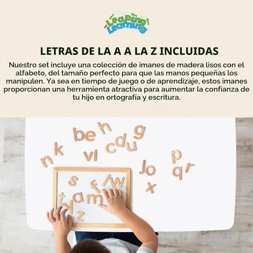 Vista 2 de Imanes del alfabeto, minúsculas magnéticas de madera para niños a partir de 3 años