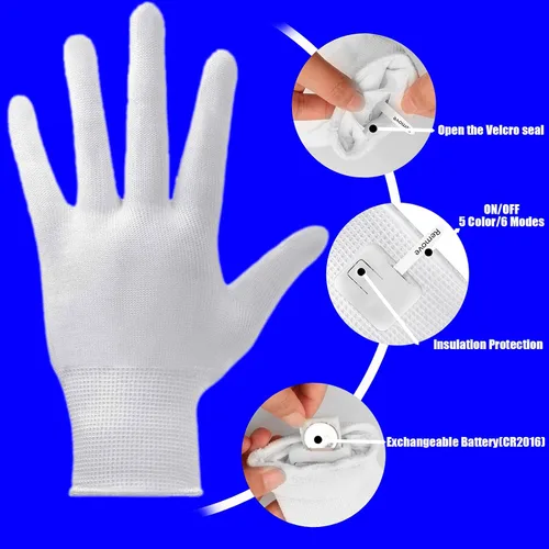 Vista 9 de LED Gloves For Kids Or Adults, Knuckles Costume Light Up Gloves, Cool Teen Boy Gifts, Christmas Party Gloves