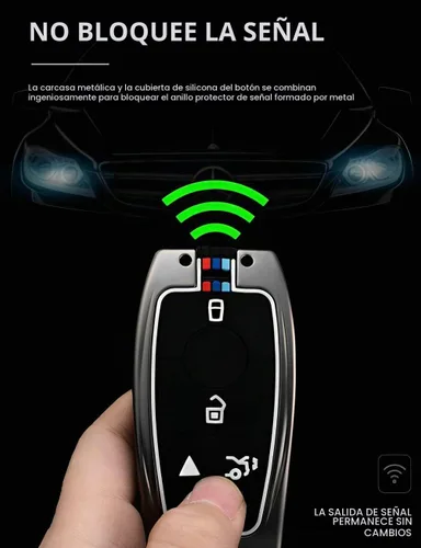 Vista 4 de Funda para llavero de Mercedes Benz Fit AMG C300 GLE GLA E350 Smart Key