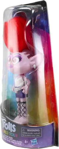 Vista 6 de DREAMWORKS TROLLS Stylin' Barb Fashion Doll con vestido extraíble y accesorio para el cabello, inspirada en Trolls World Tour, niñas de 4 años