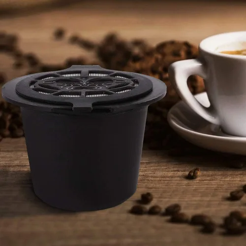 Vista 4 de 3 cápsulas reutilizables para el hogar, cápsulas de café para el hogar, cápsulas recargables aptas para Nespresso (negro)
