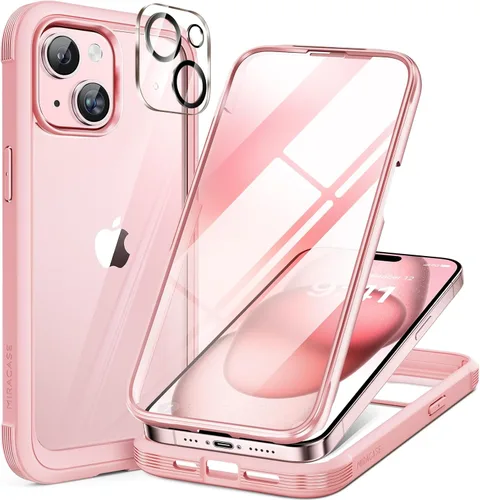 Vista 140 de Miracase - Funda magnética para iPhone 13 Pro Max de 6.7 pulgadas (compatible con MagSafe), transparente, completo, protector de pantalla de vidrio