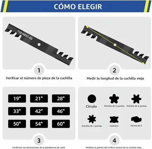 Vista 7 de GICOOL Cuchillas de mantillo de cubierta de 50 pulgadas para Toro