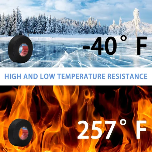 Vista 6 de Outus 5 rollos de cintas de arnés de cables de 50 pies de alta temperatura, arnés de telar de cinta eléctrica a prueba de calor automotriz, cintas