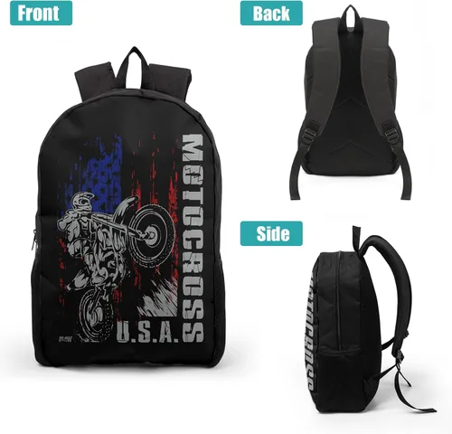 Vista 3 de Giwawa Mochilas escolares geniales para adolescentes y niños, juego de bolsas escolares, bolsa de almuerzo, estuche para lápices, Bandera