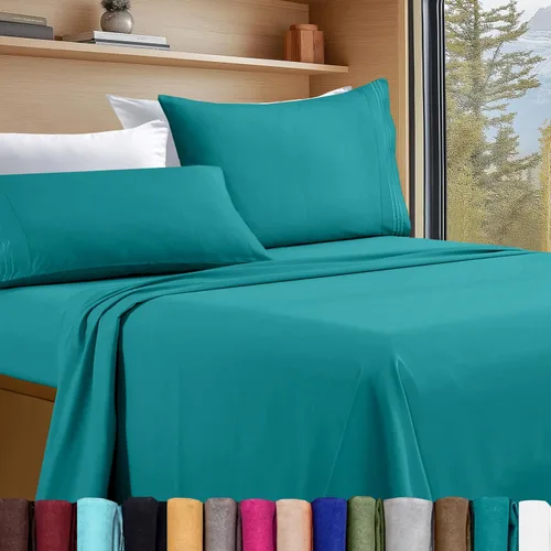 Vista 77 de Elegant Comfort - Juego de sábanas de lujo de 4 piezas - Ropa de cama de lujo de 1500 hilos, calidad de hotel prémium, microfibra, resistente a