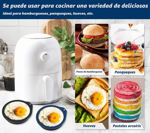 Vista 2 de Webake Moldes de Huevo de Silicona para Freidora de Aire de 4 pulgadas para Hornear, Moldes de Huevo Antiadherentes para Microondas Mini Panqueque