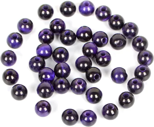 Vista 37 de AD Beads Cuentas de gema natural de 8 mm redondas sueltas con gran agujero de 2,5 mm, 40 piezas (turquesa africana)