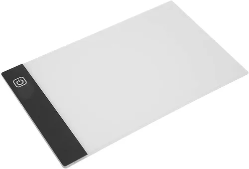 Vista 6 de Caja de luz de brillo ajustable A5, caja de luz LED para trazado, tablero de dibujo artístico, bloc de copia con función de memoria, mesa con cable