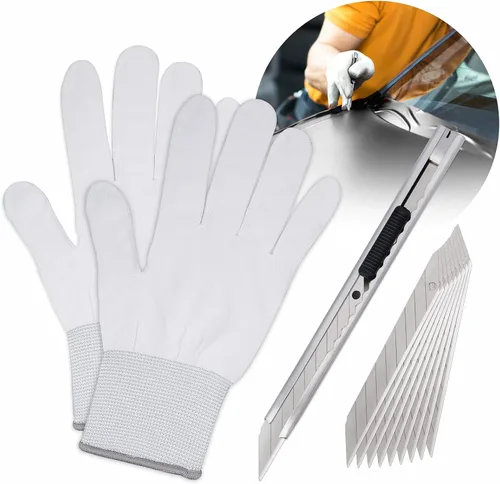 Vista 9 de FOSHIO Kit de herramientas de envoltura de vinilo para ventana con cinta de cuchillo de 5M, escobilla de fieltro, micro escobilla de goma, soportes