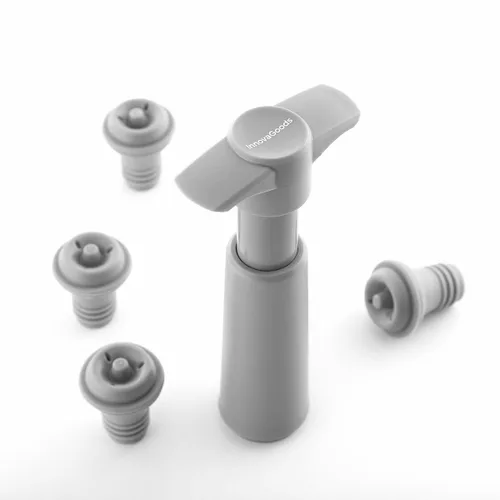 Vista 10 de Bomba de Vacío y Tapones para Vino Winuum InnovaGoods (4 tapones)