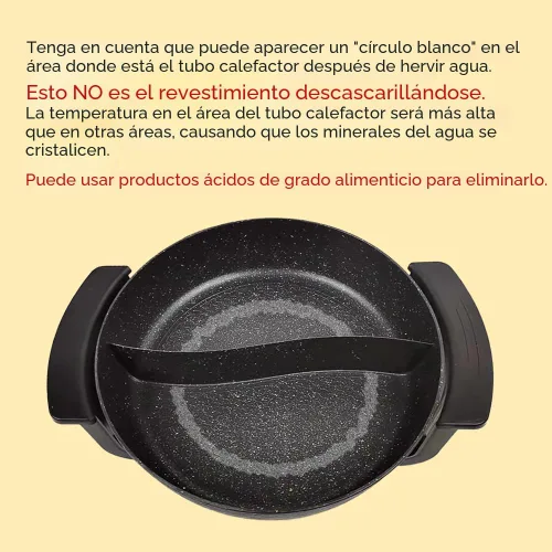 Vista 8 de Food Party Olla Caliente Eléctrica con Divisor Hotpot Olla Eléctrica Hopot Cocinador Shabu Shabu Olla 110V 1200W Antiadherente 6-Quart Libre de BPA