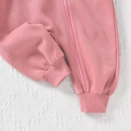 Vista 8 de Unutiylo Enterizo unisex de manga larga con cremallera y capucha para bebés y niñas
