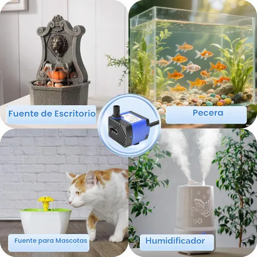 Vista 6 de CONQUERALL 2.5W Mini bomba de fuente 42GPH sumergible al aire libre 1.48ft cabeza para tanques de peces nano