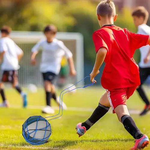 Vista 5 de 2 unidades de entrenamiento de fútbol, entrenamiento de retorno de fútbol, entrenamiento de retorno de fútbol, red de un solo mango, red ajustable