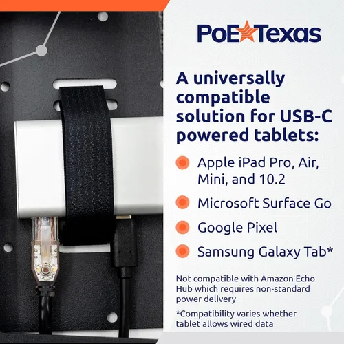 Vista 4 de Entrega de energía PoE+ a USBC compatible con tabletas como iPad Pro Gen 3, Microsoft Surface Go, Google Pixel y más