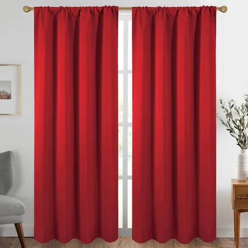 Vista 39 de Diraysid Cortinas opacas beige para dormitorio y sala de estar, cortinas con aislamiento térmico para oscurecer la habitación, 42 x 63 pulgadas, 2