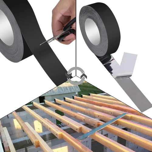 Vista 6 de DPEI Cinta de viguetas de 4 x 50 pies para cubiertas, cinta de butilo autoadhesiva impermeable ancha Protección intermitente para vigas