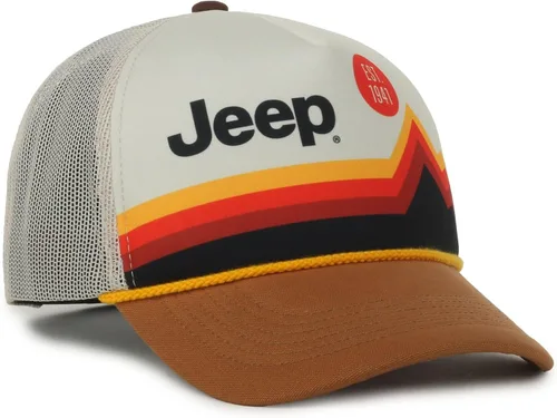 Vista 2 de Gorra de camionero con diseño de montaña blanca para Jeep