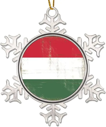 Vista 10 de Adorno colgante de Navidad de Gabón, bandera de Gabón, regalo de vacaciones, copo de nieve de metal, adorno para árbol de Navidad, bandera nacional