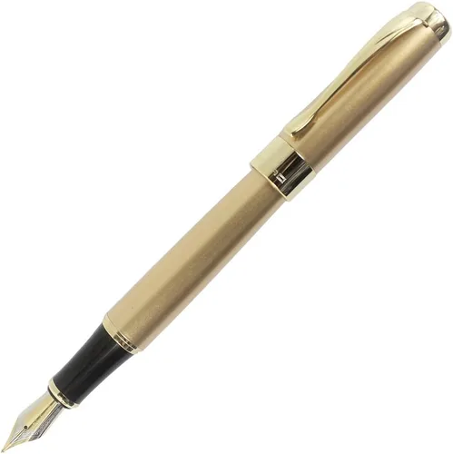Vista 8 de Gullor Jinhao 18KGP - Pluma estilográfica de punta media con convertidor de tinta, color negro