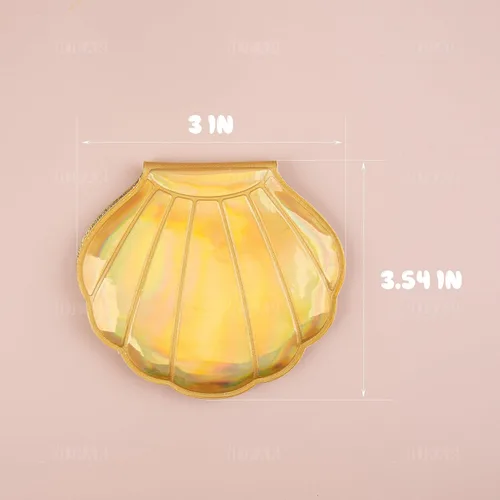 Vista 2 de AUEAR, Paquete de 4 espejos con purpurina de doble cara, espejos de maquillaje de aumento de 4 colores, mini portátil plegable para bolso, bolso