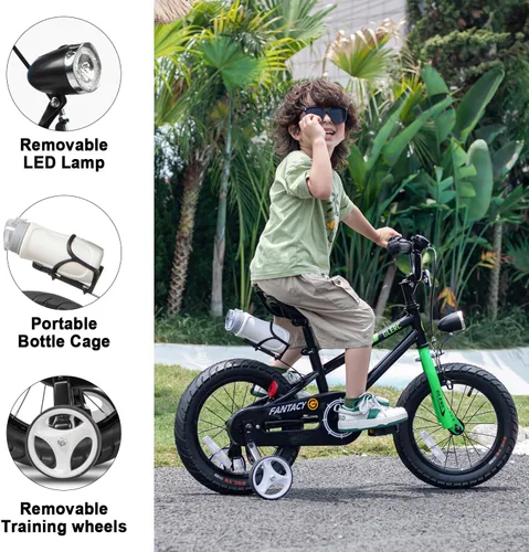 Vista 2 de Glerc Fantacy Kids Bike, 12-20 Inch Children Bicycle for 2-13 Years Old Boys Girls, Kids Bicycle with Water Bottle Holder & Headlight & Training