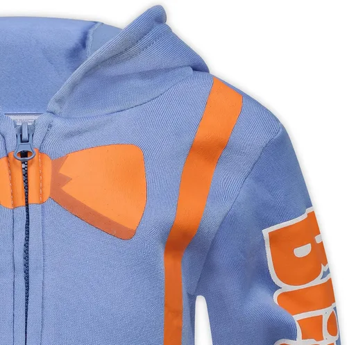 Vista 5 de Blippi Sudadera con capucha con cremallera para niños pequeños y pequeños, color azul, Naranja