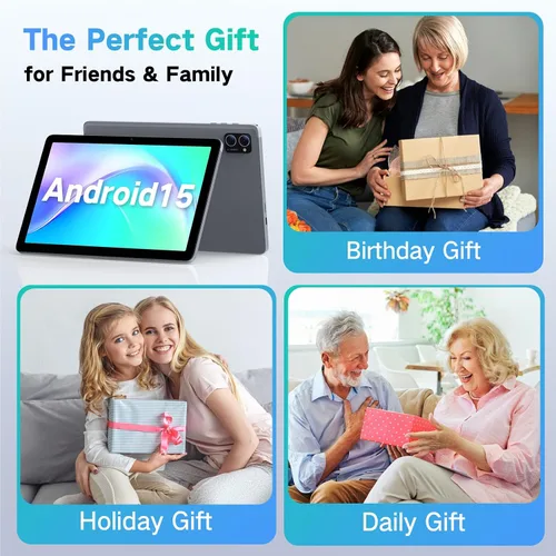 Vista 16 de Tablet Android 15 de 10.1 Pulgadas con Gemini AI – Octa-Core 12GB RAM 128GB ROM (Expandible a 2TB), Tablets PC con Pantalla Táctil HD Grande