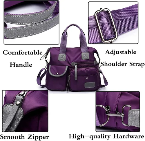 Vista 7 de FiveloveTwo Nylon Hobo Top-handle Bolsas Bandolera Bolso Bolso Bolso Bolso Bolso Bolso Bolso Bolso Bolso Embragues Bolsos y Monederos