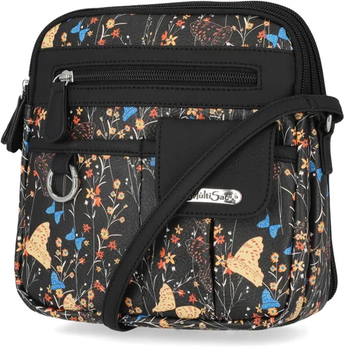 Vista 17 de Multisac Mini bandolera MultiSac North South con cremallera alrededor para mujer Negro