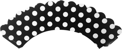 Vista 3 de AllyDrew Envolturas para cupcakes de lunares de tamaño estándar (juego de 20), color negro
