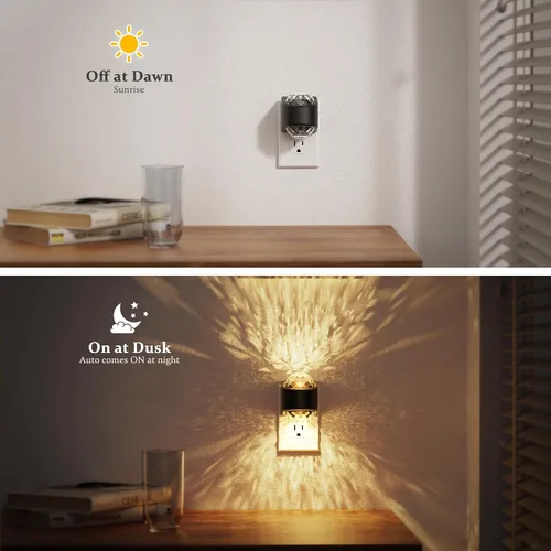 Vista 2 de JandCase Luces nocturnas enchufables a la pared, proyector de estrellas, luz nocturna de galaxia automática 3CCT, enchufe con sensor de luz