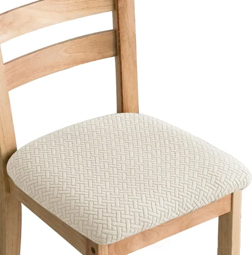 Vista 9 de Fundas elásticas para sillas de comedor, fundas protectoras extraíbles para sillas de cocina, fundas protectoras para comedor, hotel Gris y verde